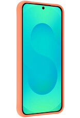 Forterra Forterra Samsung Galaxy S25 Hoesje Siliconen Met 2x Screenprotector - Perzik