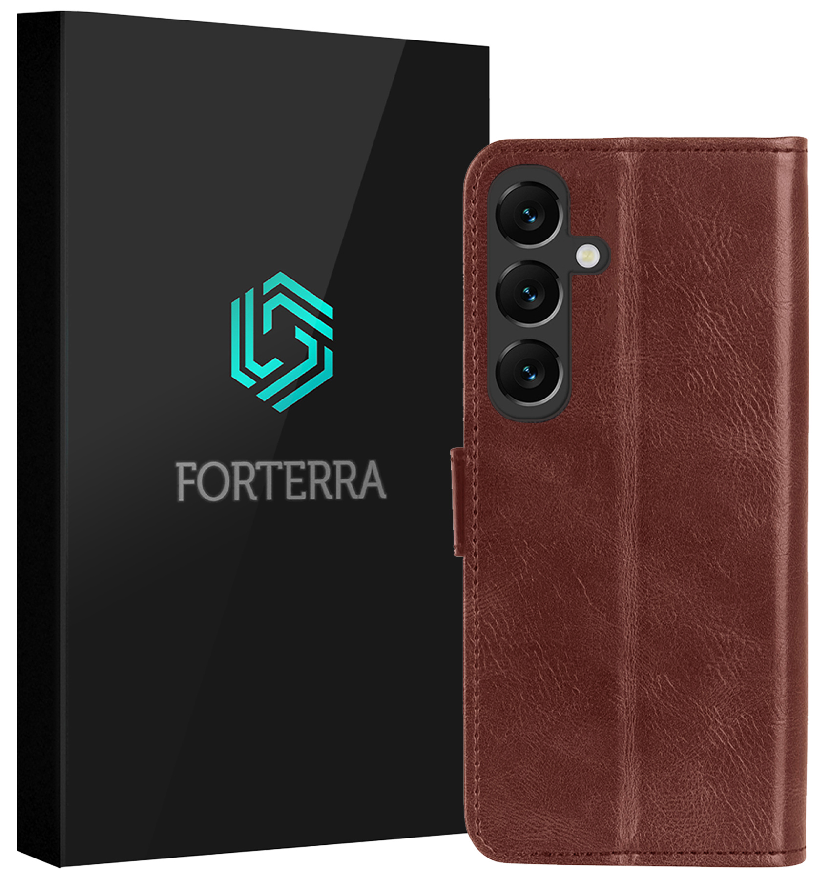 Forterra Forterra Samsung Galaxy S25 Hoesje Bookcase - Bruin