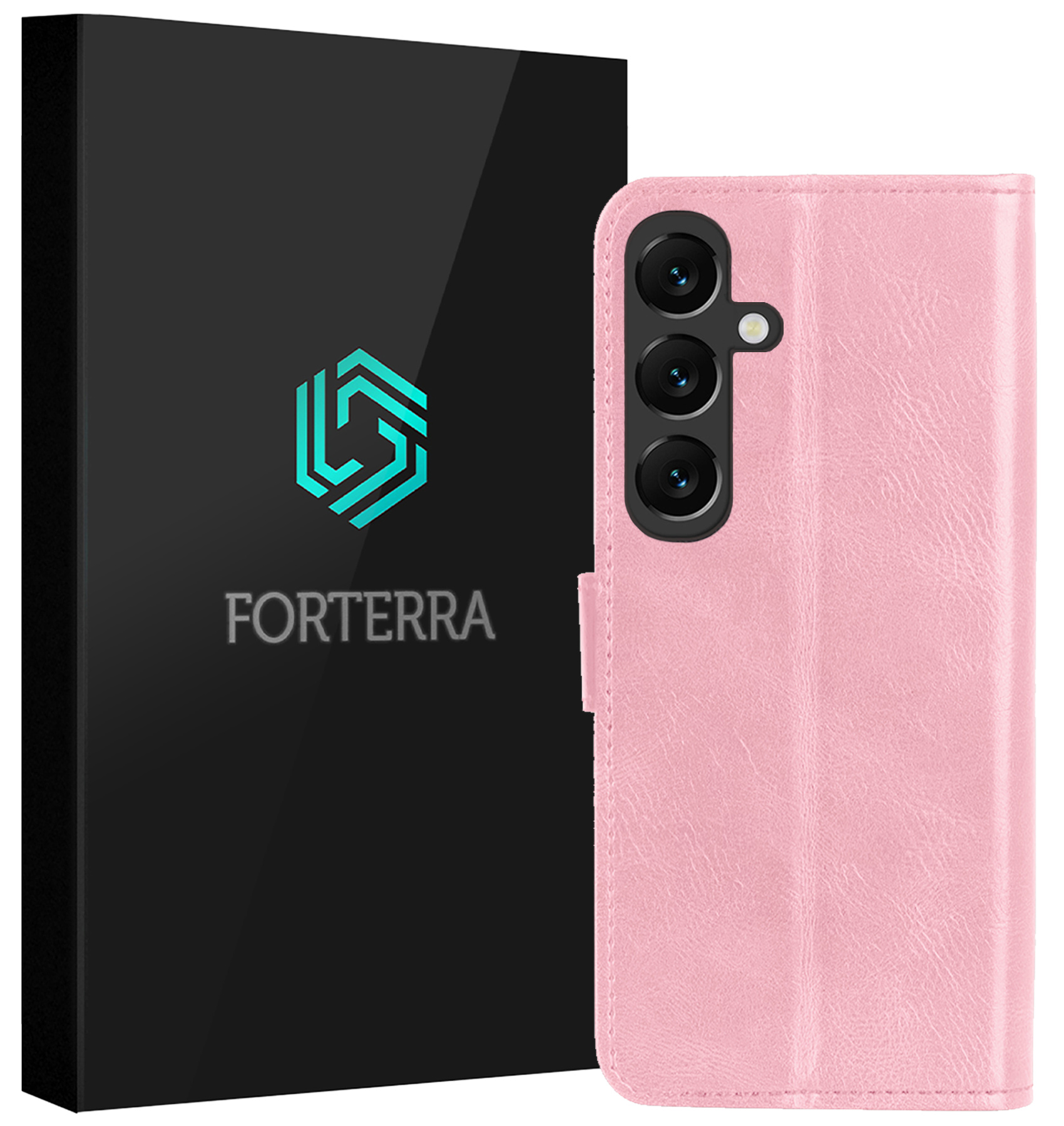 Forterra Forterra Samsung Galaxy S25 Hoesje Bookcase - Lichtroze