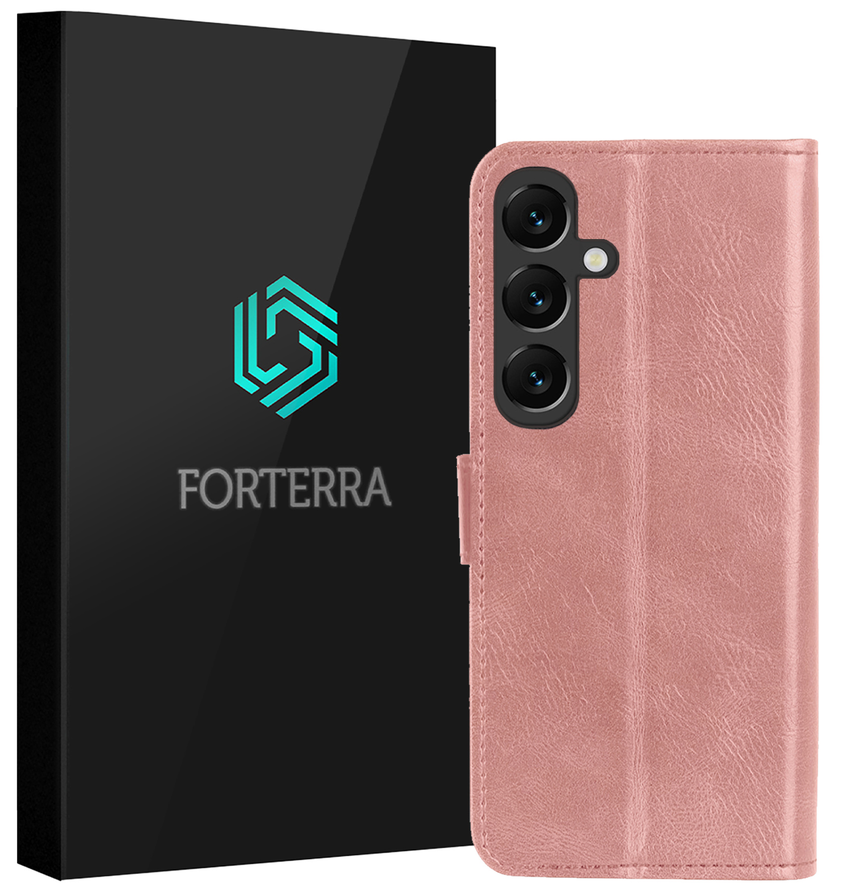 Forterra Forterra Samsung Galaxy S25 Hoesje Bookcase - Rose Goud