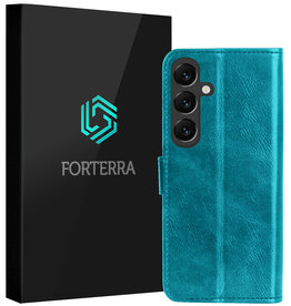 Forterra Forterra Samsung Galaxy S25 Hoesje Bookcase - Turquoise