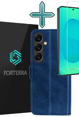 Forterra Forterra Samsung Galaxy S25 Hoesje Bookcase Met Screenprotector - Donkerblauw