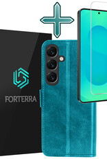 Forterra Forterra Samsung Galaxy S25 Hoesje Bookcase Met Screenprotector - Turquoise