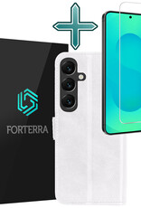 Forterra Forterra Samsung Galaxy S25 Hoesje Bookcase Met Screenprotector - Wit