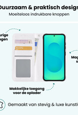 Forterra Forterra Samsung Galaxy S25 Hoesje Bookcase Met Screenprotector - Wit