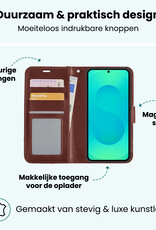 Forterra Forterra Samsung Galaxy S25 Hoesje Bookcase Met 2x Screenprotector - Bruin