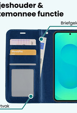 Forterra Forterra Samsung Galaxy S25 Hoesje Bookcase Met 2x Screenprotector - Donkerblauw