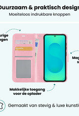 Forterra Forterra Samsung Galaxy S25 Hoesje Bookcase Met 2x Screenprotector - Lichtroze