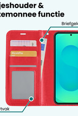 Forterra Forterra Samsung Galaxy S25 Hoesje Bookcase Met 2x Screenprotector - Rood