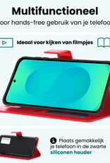 Forterra Forterra Samsung Galaxy S25 Hoesje Bookcase Met 2x Screenprotector - Rood