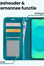 Forterra Forterra Samsung Galaxy S25 Hoesje Bookcase Met 2x Screenprotector - Turquoise