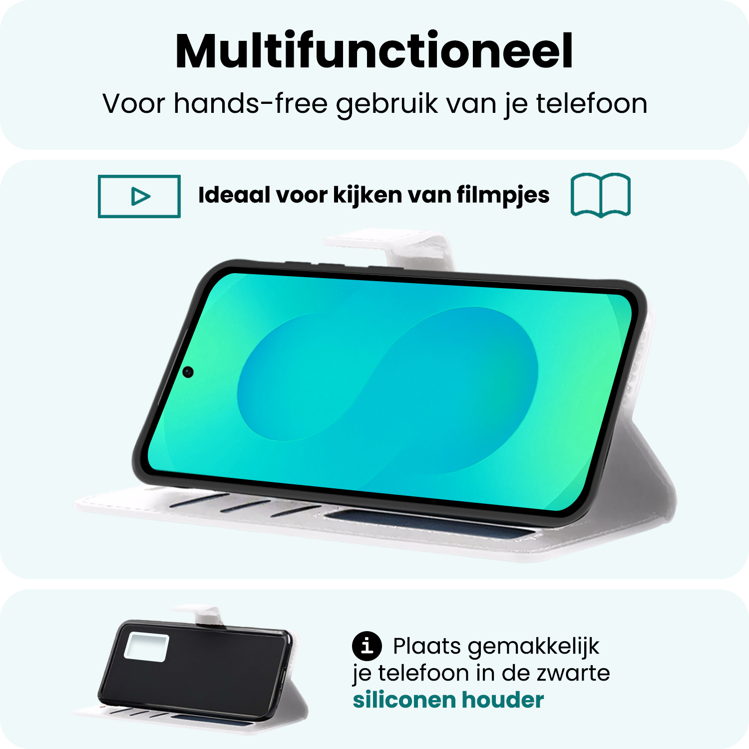 Forterra Forterra Samsung Galaxy S25 Hoesje Bookcase Met 2x Screenprotector - Wit