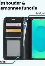 Forterra Forterra Samsung Galaxy S25 Hoesje Bookcase Met 2x Screenprotector - Zwart
