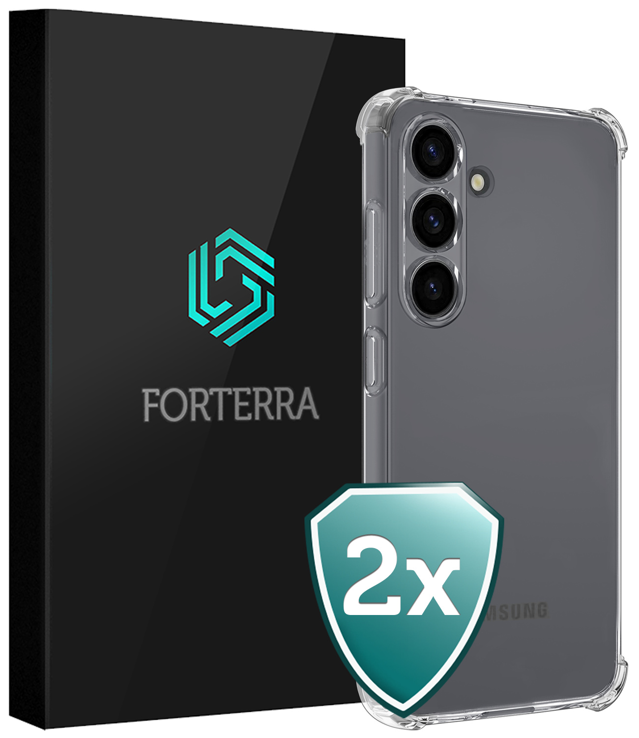 Forterra Forterra Samsung Galaxy S25 Plus Hoesje Shockproof - Transparant - 2 PACK