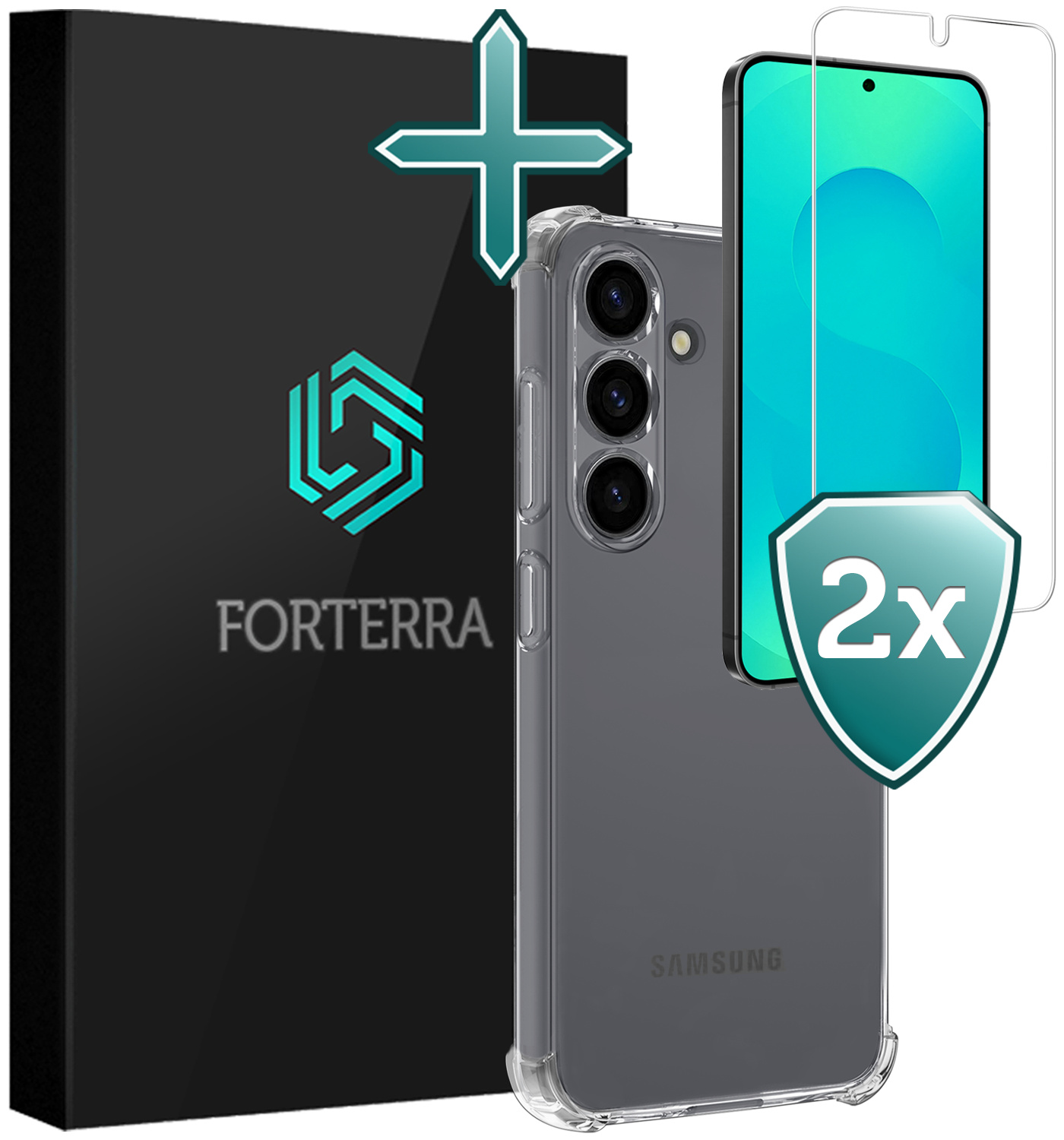 Forterra Forterra Samsung Galaxy S25 Plus Hoesje Shockproof Met 2x Screenprotector