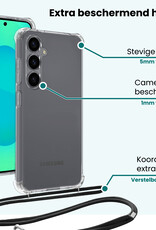 Forterra Forterra Samsung Galaxy S25 Plus Hoesje Transparant Shockproof Met Zwart Koord