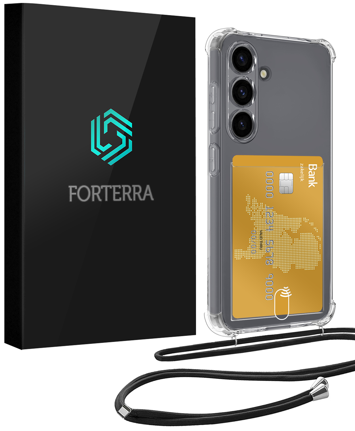 Forterra Forterra Samsung Galaxy S25 Plus Hoesje Pashouder met Koord