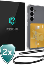 Forterra Forterra Samsung Galaxy S25 Plus Hoesje Pashouder met Koord - 2 PACK