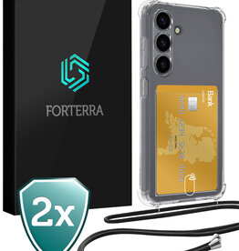 Forterra Forterra Samsung Galaxy S25 Plus Hoesje Pashouder met Koord - 2 PACK
