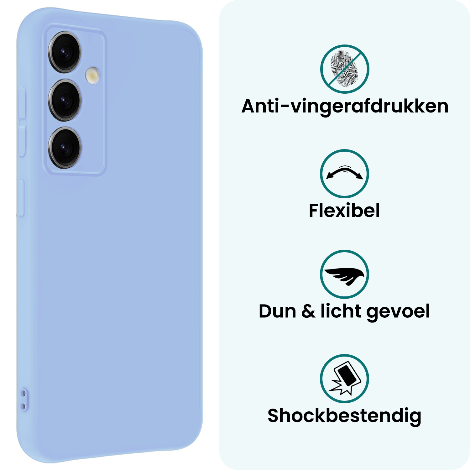 Forterra Forterra Samsung Galaxy S25 Plus Hoesje Siliconen - Lichtblauw