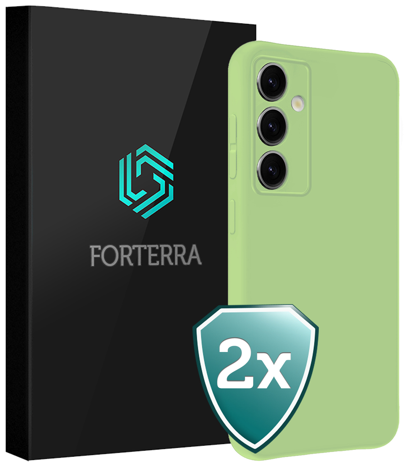 Forterra Forterra Samsung Galaxy S25 Plus Hoesje Siliconen - Groen - 2 PACK