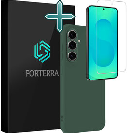 Forterra Forterra Samsung Galaxy S25 Plus Hoesje Siliconen Met Screenprotector - Donkergroen