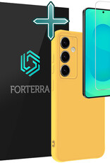 Forterra Forterra Samsung Galaxy S25 Plus Hoesje Siliconen Met Screenprotector - Geel