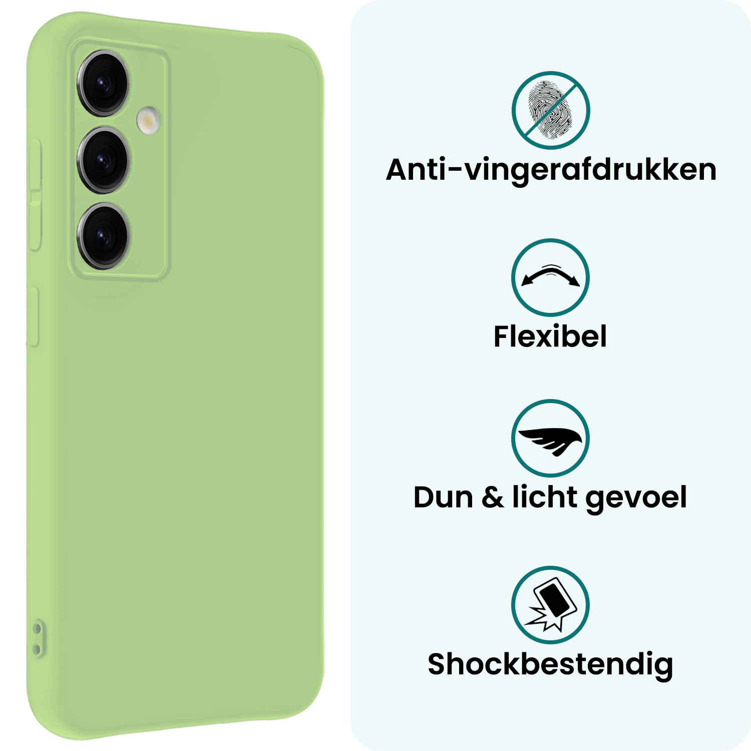 Forterra Forterra Samsung Galaxy S25 Plus Hoesje Siliconen Met Screenprotector - Groen