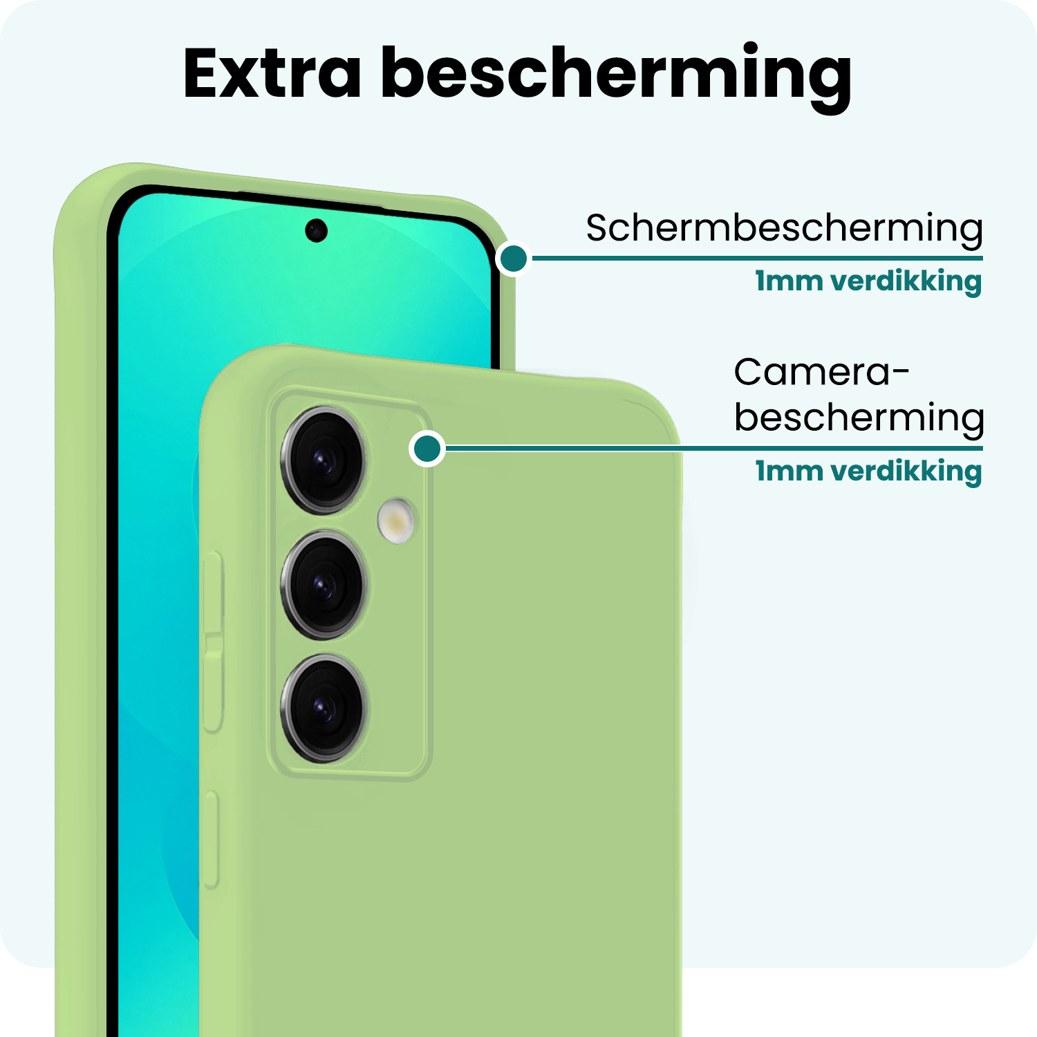 Forterra Forterra Samsung Galaxy S25 Plus Hoesje Siliconen Met Screenprotector - Groen