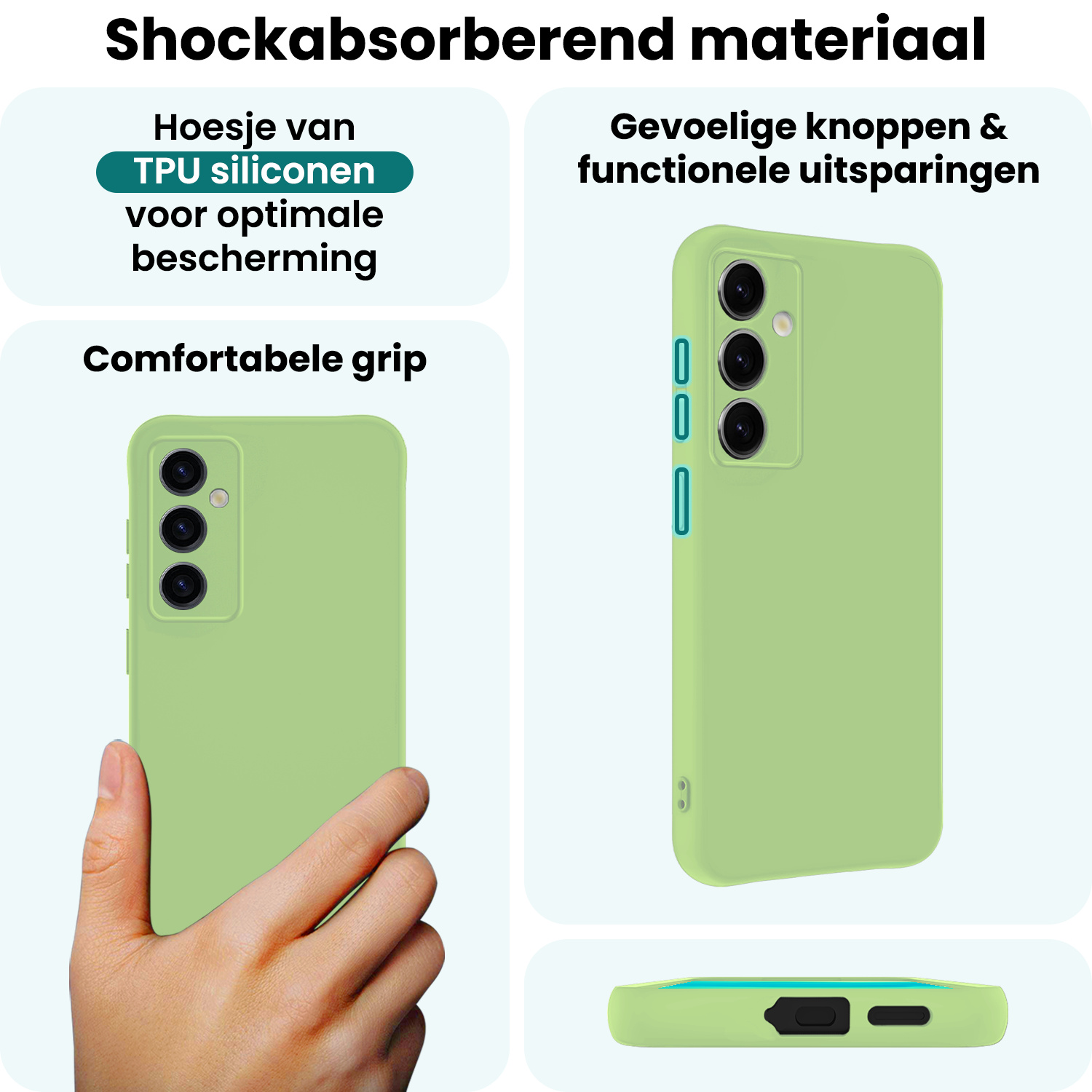 Forterra Forterra Samsung Galaxy S25 Plus Hoesje Siliconen Met Screenprotector - Groen