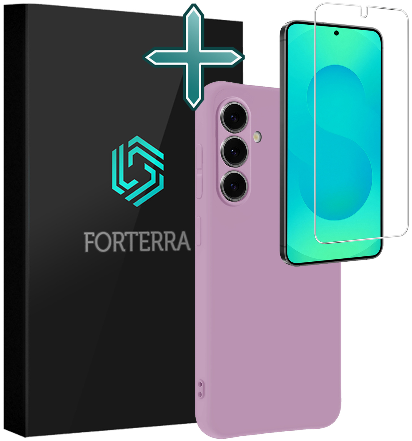 Forterra Forterra Samsung Galaxy S25 Plus Hoesje Siliconen Met Screenprotector - Lila