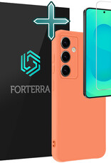 Forterra Forterra Samsung Galaxy S25 Plus Hoesje Siliconen Met Screenprotector - Perzik