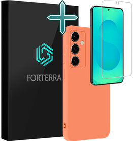 Forterra Forterra Samsung Galaxy S25 Plus Hoesje Siliconen Met Screenprotector - Perzik
