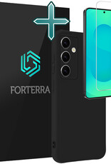 Forterra Forterra Samsung Galaxy S25 Plus Hoesje Siliconen Met Screenprotector - Zwart