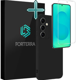 Forterra Forterra Samsung Galaxy S25 Plus Hoesje Siliconen Met Screenprotector - Zwart