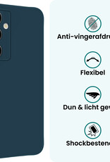 Forterra Forterra Samsung Galaxy S25 Plus Hoesje Siliconen Met 2x Screenprotector - Donkerblauw