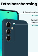 Forterra Forterra Samsung Galaxy S25 Plus Hoesje Siliconen Met 2x Screenprotector - Donkerblauw
