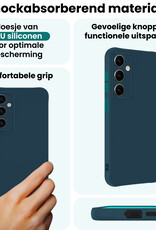 Forterra Forterra Samsung Galaxy S25 Plus Hoesje Siliconen Met 2x Screenprotector - Donkerblauw