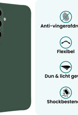 Forterra Forterra Samsung Galaxy S25 Plus Hoesje Siliconen Met 2x Screenprotector - Donkergroen