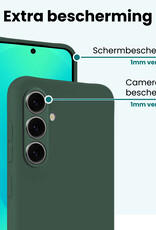 Forterra Forterra Samsung Galaxy S25 Plus Hoesje Siliconen Met 2x Screenprotector - Donkergroen