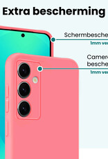 Forterra Forterra Samsung Galaxy S25 Plus Hoesje Siliconen Met 2x Screenprotector - Lichtroze
