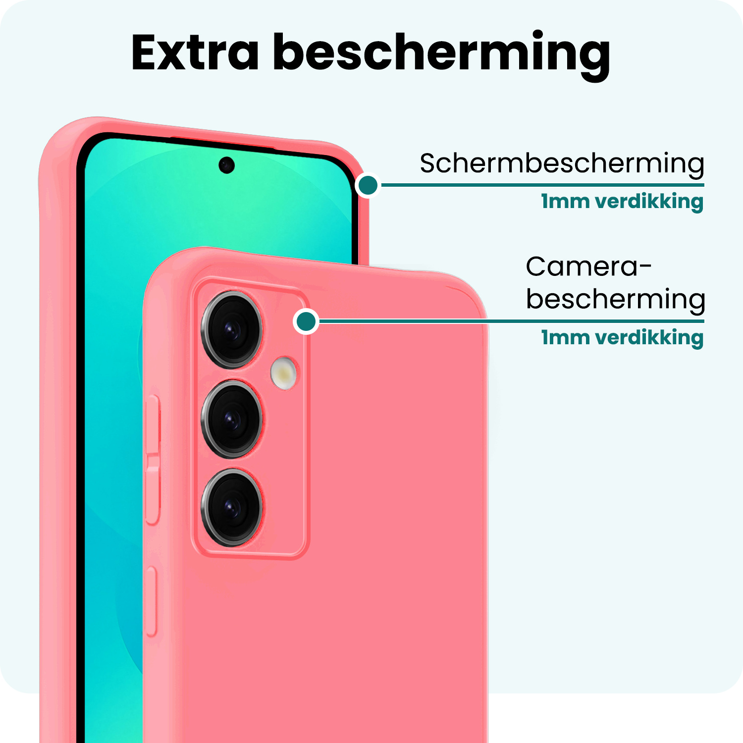Forterra Forterra Samsung Galaxy S25 Plus Hoesje Siliconen Met 2x Screenprotector - Lichtroze