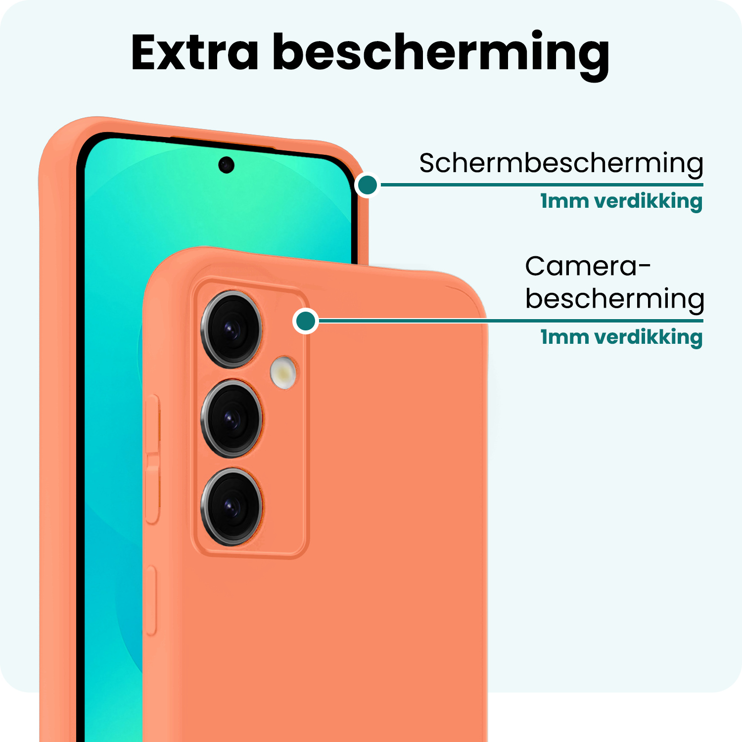 Forterra Forterra Samsung Galaxy S25 Plus Hoesje Siliconen Met 2x Screenprotector - Perzik