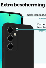 Forterra Forterra Samsung Galaxy S25 Plus Hoesje Siliconen Met 2x Screenprotector - Zwart