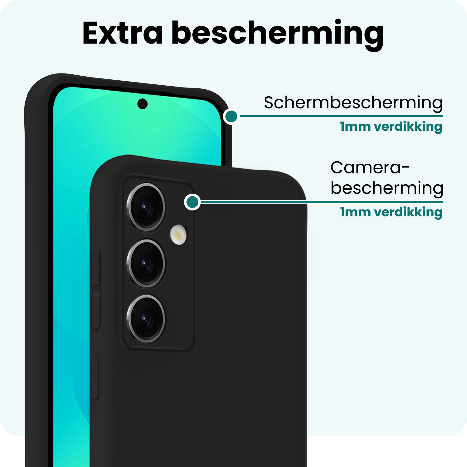 Forterra Forterra Samsung Galaxy S25 Plus Hoesje Siliconen Met 2x Screenprotector - Zwart