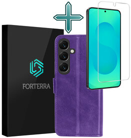 Forterra Forterra Samsung Galaxy S25 Plus Hoesje Bookcase Met Screenprotector - Paars