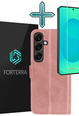 Forterra Forterra Samsung Galaxy S25 Plus Hoesje Bookcase Met Screenprotector - Rose Goud