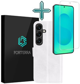 Forterra Forterra Samsung Galaxy S25 Plus Hoesje Bookcase Met Screenprotector - Wit