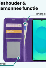 Forterra Forterra Samsung Galaxy S25 Plus Hoesje Bookcase Met 2x Screenprotector - Paars