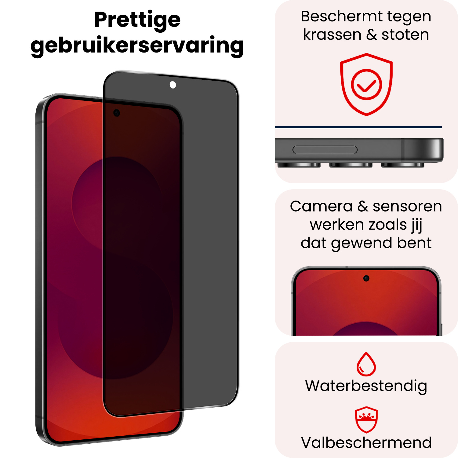 NoXx NoXx Samsung Galaxy S25 Screenprotector Glas Privacy - 2 PACK